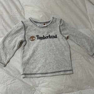 Timberland Light Gray Kids Long Sleeve Tee